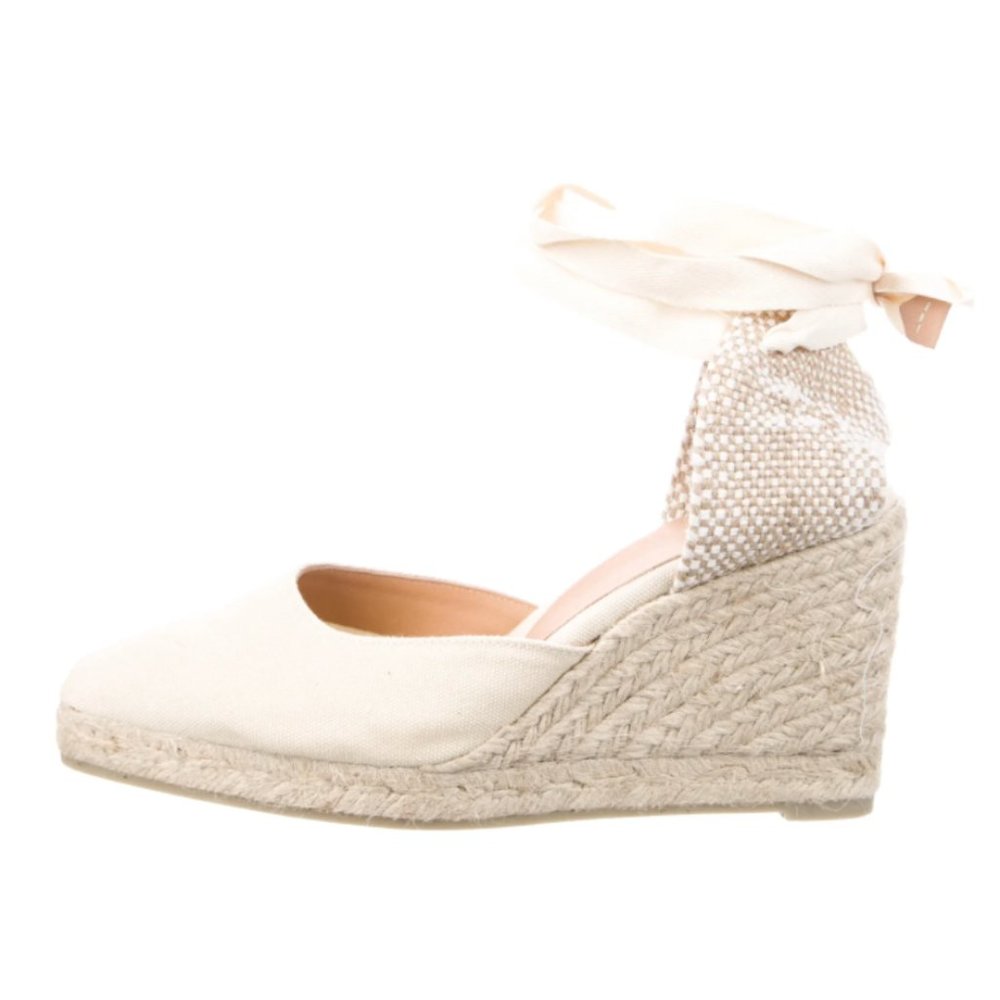 Castañer Ivory Canvas Joyce Pointed Toe Espadrille Size 37